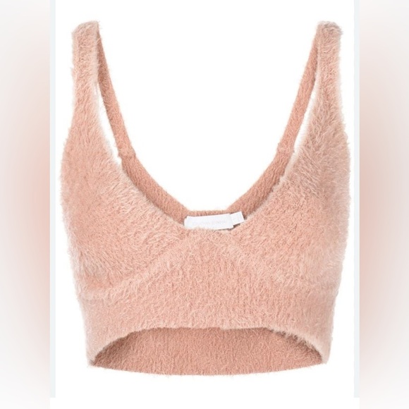 Jonathan Simkhai Caroline Feathered Rib Bralette Plush Blush Pink sz XS - Picture 7 of 11